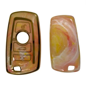 New Remote Cover Smart Key Fob Full Protect Case TPU for BMW 4 Buttons Yellow