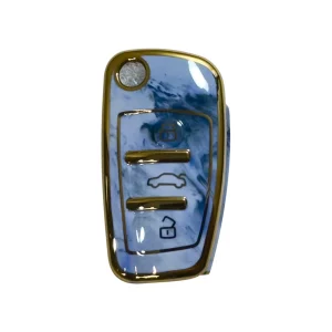 New Remote Cover Smart Key Fob Full Protect Case TPU for Audi 3 Buttons Blue