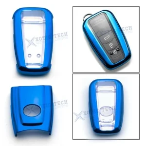 Blue TPU Car Remote Smart Key Case Protection Covers For Toyota Camry Prius CHR